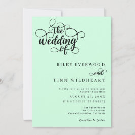 Elegante Invitación a la boda de escritura moderna