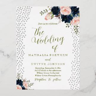 Elegante invitación a la boda de estrellas Rosas