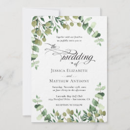 Elegante invitación a la boda de Eucalipto