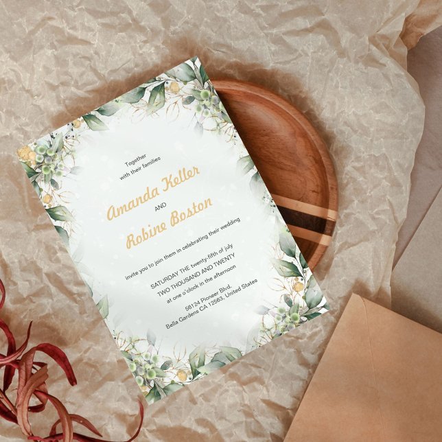 Elegante invitación a la boda de Eucalipto (Subido por el creador)