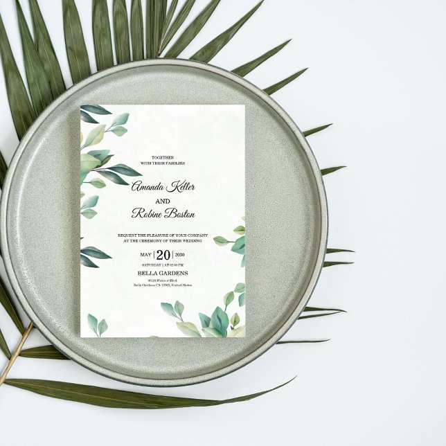 Elegante invitación a la boda de Eucalipto (Subido por el creador)