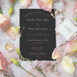 Elegante Invitación a la Boda de Flame de Texto Ne