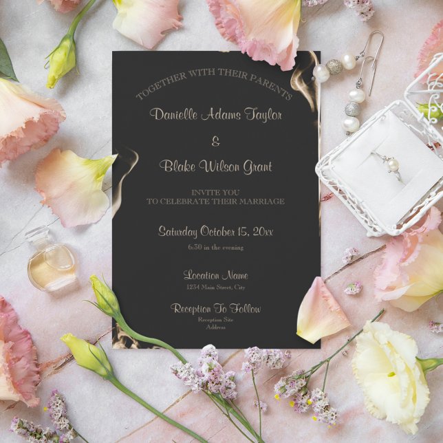 Elegante Invitación a la Boda de Flame de Texto Ne (Subido por el creador)