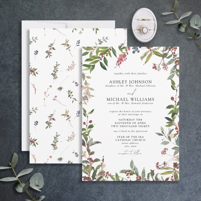 Elegante Invitación a la Boda de Flora Silvestre d (Subido por el creador)