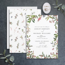 Elegante Invitación a la Boda de Flora Silvestre d
