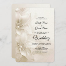 Elegante Invitación a la boda de flores blancas de