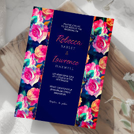 Elegante invitación a la boda de flores coloridas