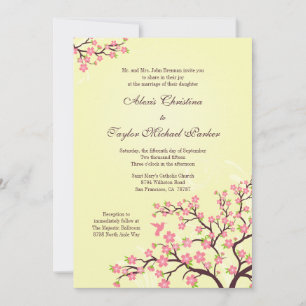 Elegante invitación a la boda de flores de cerezo 