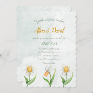 Elegante invitación a la boda de flores de Narciso