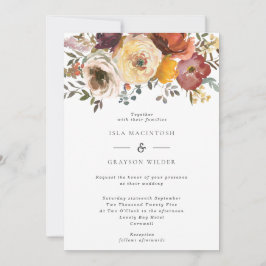 Elegante Invitación a la boda de flores de otoño