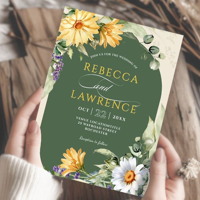 Elegante invitación a la boda de flores de salvia  (Subido por el creador)