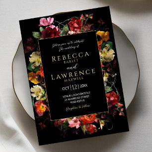 Elegante invitación a la boda de flores moradas os