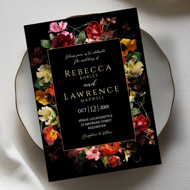 Elegante invitación a la boda de flores moradas os (Subido por el creador)