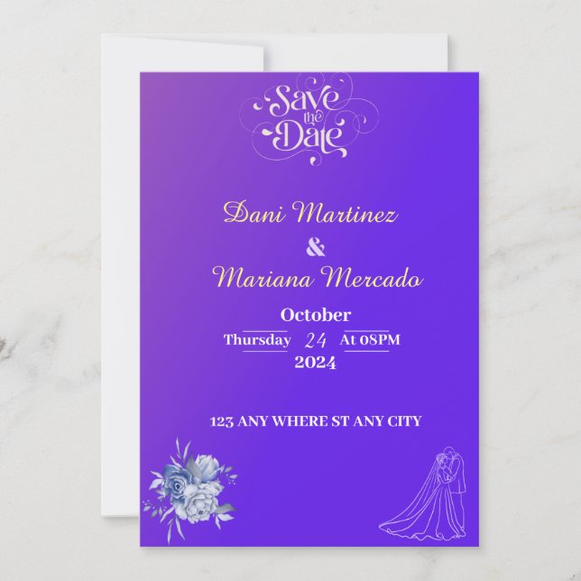 Elegante Invitación a la boda de flores rosadas (Anverso)