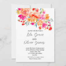 Elegante invitación a la boda de flores silvestres