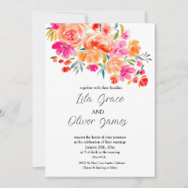 Elegante invitación a la boda de flores silvestres