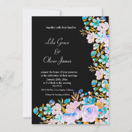 Elegante invitación a la boda de flores silvestres