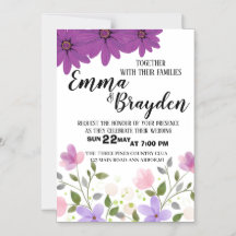 Elegante invitación a la boda de flores silvestres