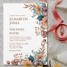 Elegante invitación a la boda de flores silvestres