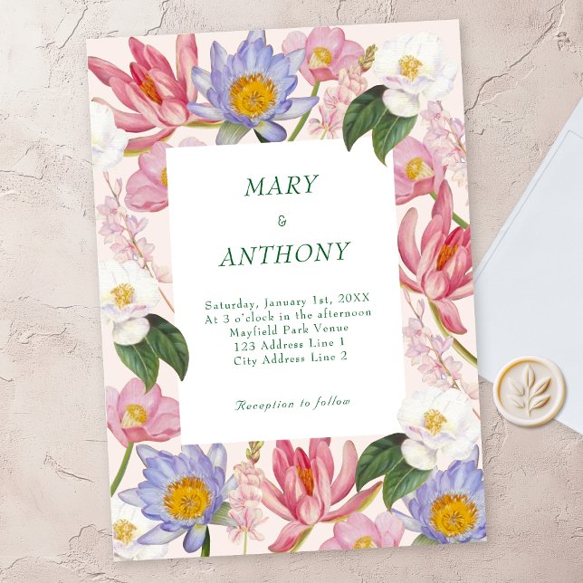 Elegante invitación a la boda de flores silvestres (Subido por el creador)