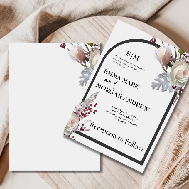 Elegante invitación a la boda de flores silvestres (Subido por el creador)