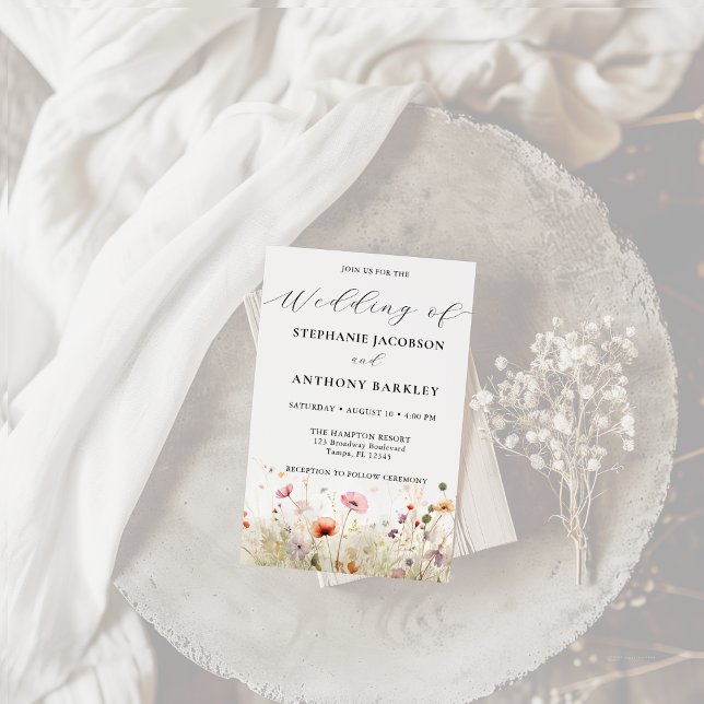 Elegante invitación a la boda de flores silvestres (Subido por el creador)