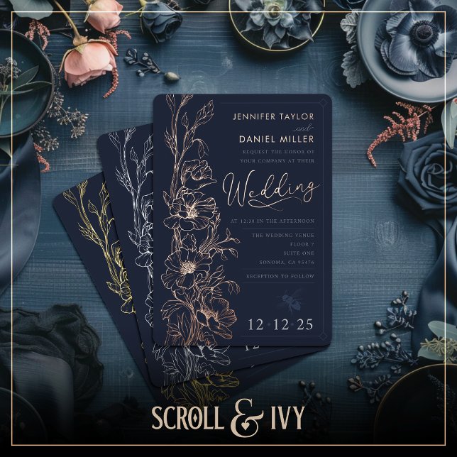 Elegante invitación a la boda de flores silvestres (Subido por el creador)