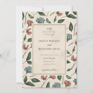 Elegante invitación a la boda de flores silvestres
