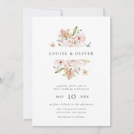 Elegante invitación a la boda de flores silvestres