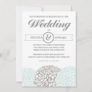Elegante Invitación a la Boda de Flores Vintage Aq