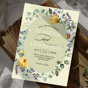 Elegante invitación a la boda de florines morados 