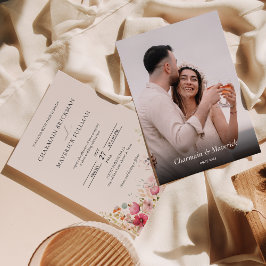Elegante Invitación a la boda de fotos de flores s