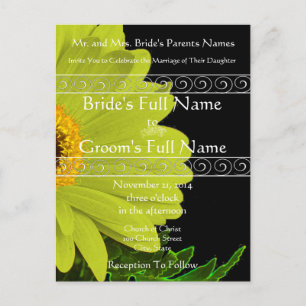 Elegante invitación a la boda de Gerber Daisy