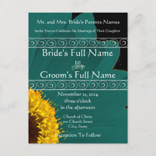 Elegante invitación a la boda de Gerber Daisy