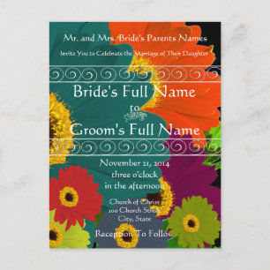 Elegante invitación a la boda de Gerber Daisy
