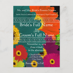 Elegante invitación a la boda de Gerber Daisy