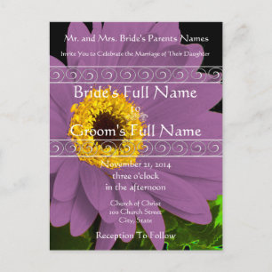 Elegante invitación a la boda de Gerber Daisy