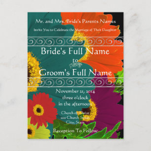 Elegante invitación a la boda de Gerber Daisy