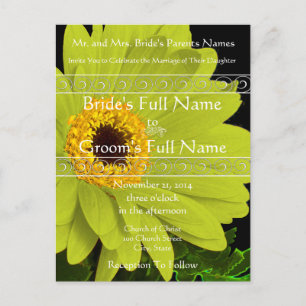 Elegante invitación a la boda de Gerber Daisy