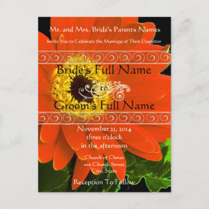 Elegante invitación a la boda de Gerber Daisy
