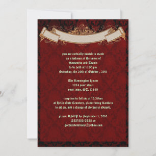 Elegante Invitación a la boda de Gótico de Damasco