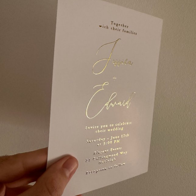 Elegante Invitación a la Boda de Gris y Relieve me (Subido por el creador)