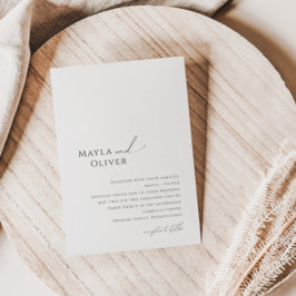 Elegante invitación a la boda de guión Minimalista