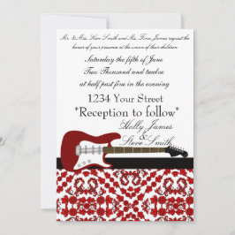 Elegante Invitación a la boda de guitarra eléctric