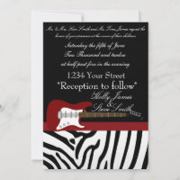 Elegante Invitación a la boda de guitarra eléctric