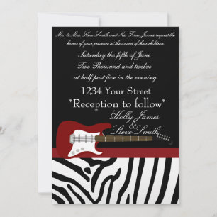 Elegante Invitación a la boda de guitarra eléctric