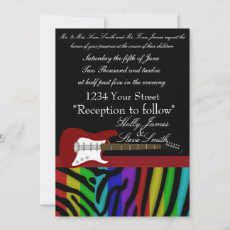 Elegante Invitación a la boda de guitarra eléctric