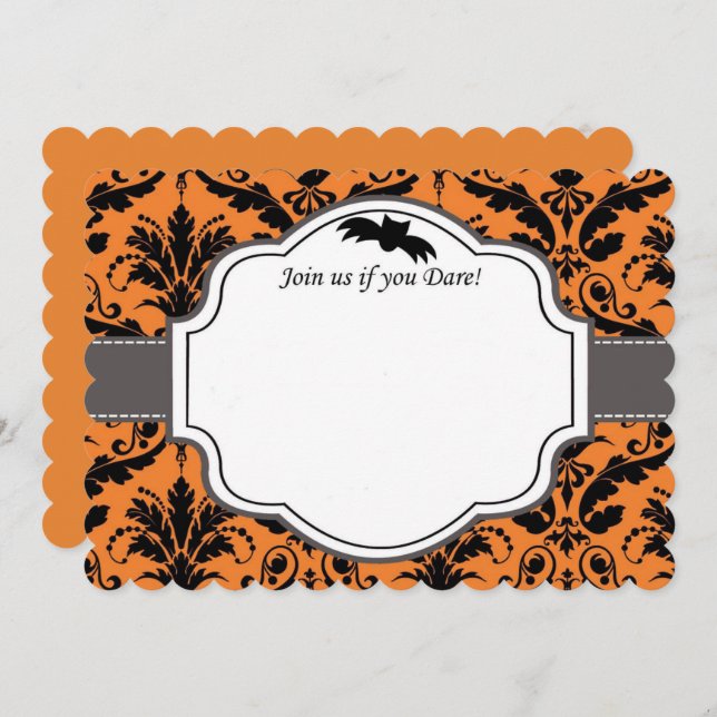 Elegante invitación a la boda de Halloween (Anverso / Reverso)