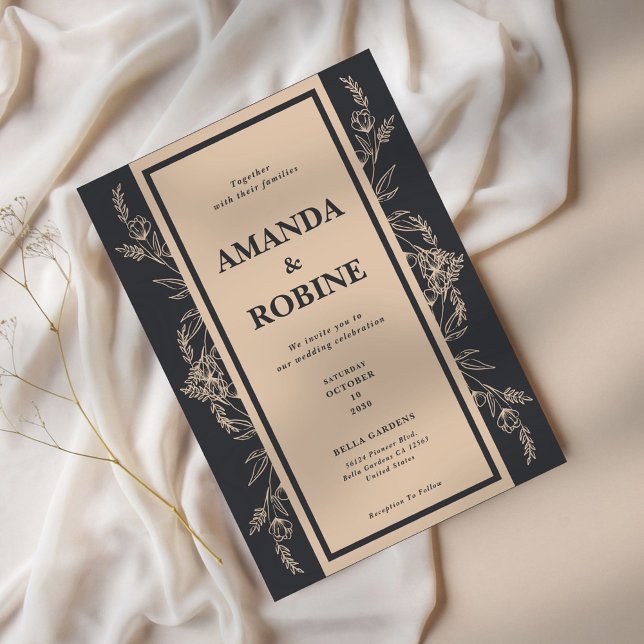 Elegante invitación a la boda de hojas (Subido por el creador)