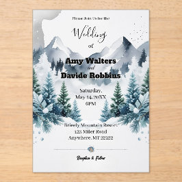 Elegante Invitación a la Boda de Invierno Acrílico
